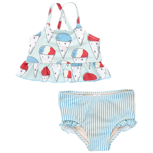 Pink Chicken Joy Tankini in Snow-Cones