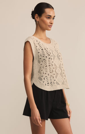 Z Supply Baroque Sweater Top in Crystal