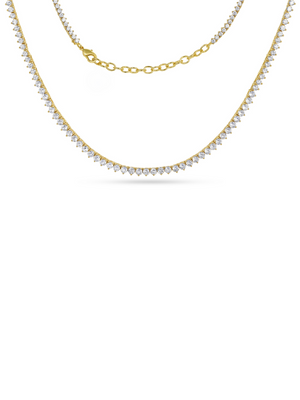 LeMel Graduated CZ Tennis Necklace in Gold