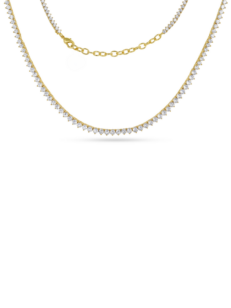 LeMel Graduated CZ Tennis Necklace in Gold