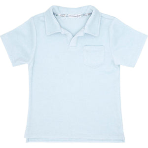 Minnow French Terry Polo in Light Blue