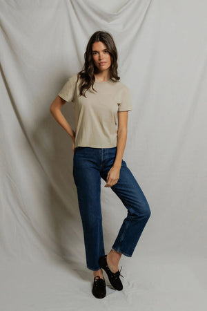 perfectwhitetee Harley Boxy Tee in Driftwood
