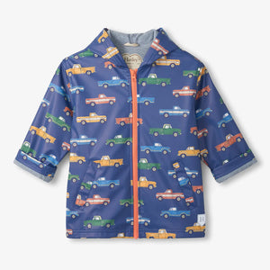 Hatley Zip Up Rain Jacket in Trucks