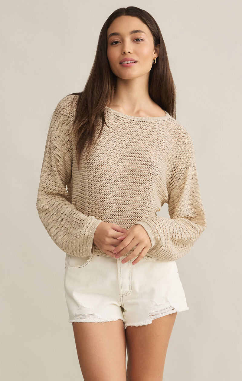 Z Supply Riviera Crochet Sweater in Natural