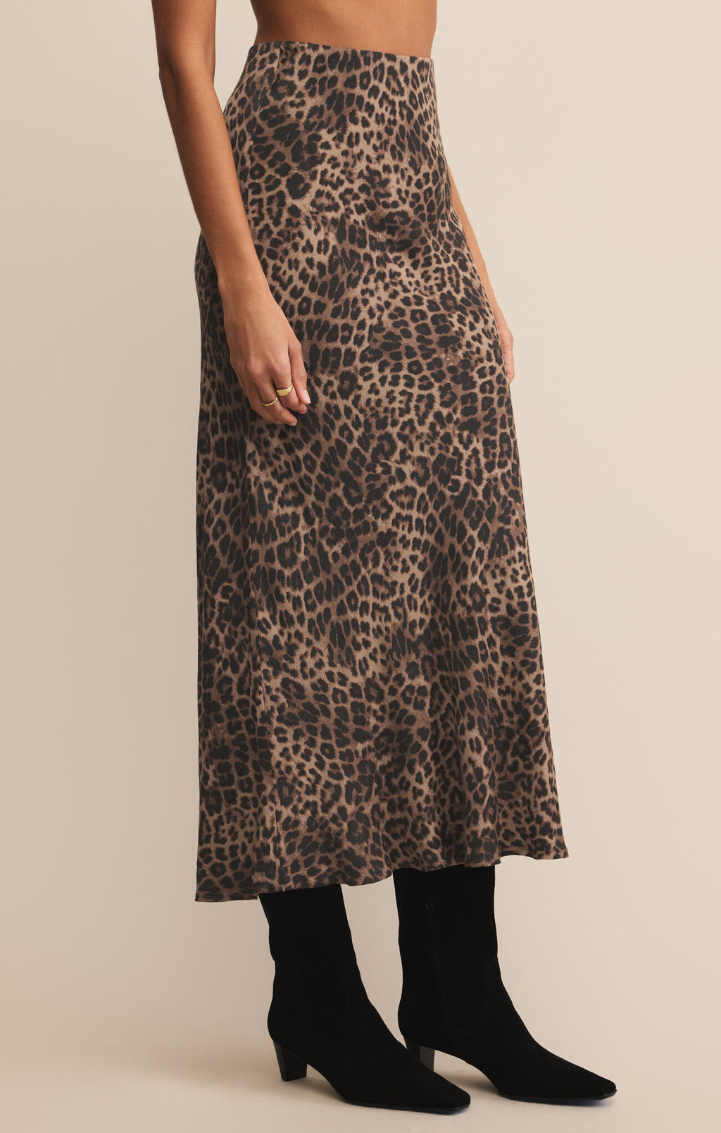 Z Supply Izabel Leopard Skirt in Desert Tan