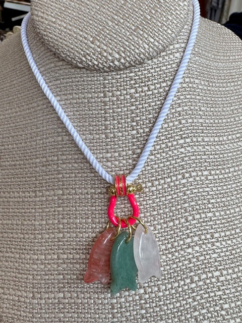 Pink/Aventurine/Rose on White