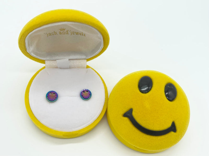 Jack and Jewelz Rainbow Smiley Face Earrings