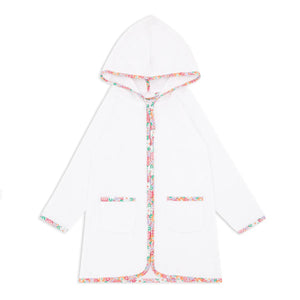 Minnow French Terry Hooded Cover-up in White