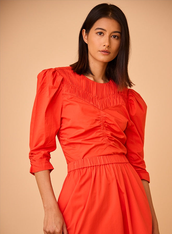 Hunter Bell Jaqueline Top in Red Orange