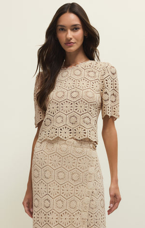 Z Supply Raquel Lace Top in Natural