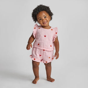 Pink Chicken Roey Set in Butterfly Embroidery