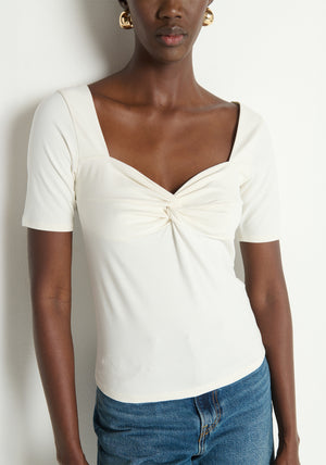 Nation Lana Twisted Top in Porcelain