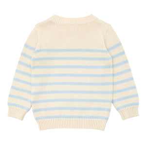Minnow Stripe Sweater in Cream/Blue