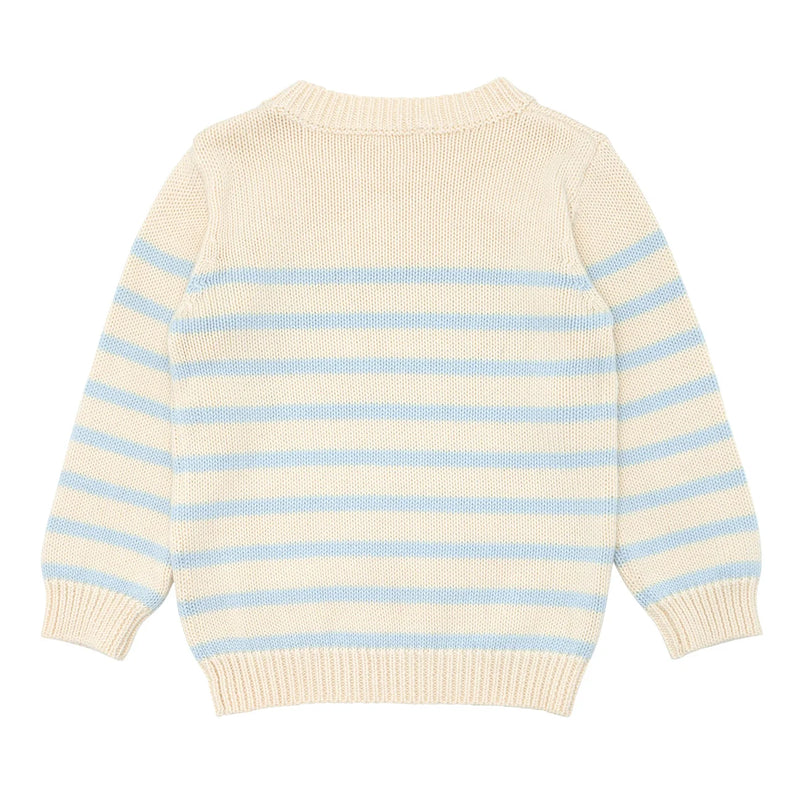 Minnow Stripe Sweater in Cream/Blue