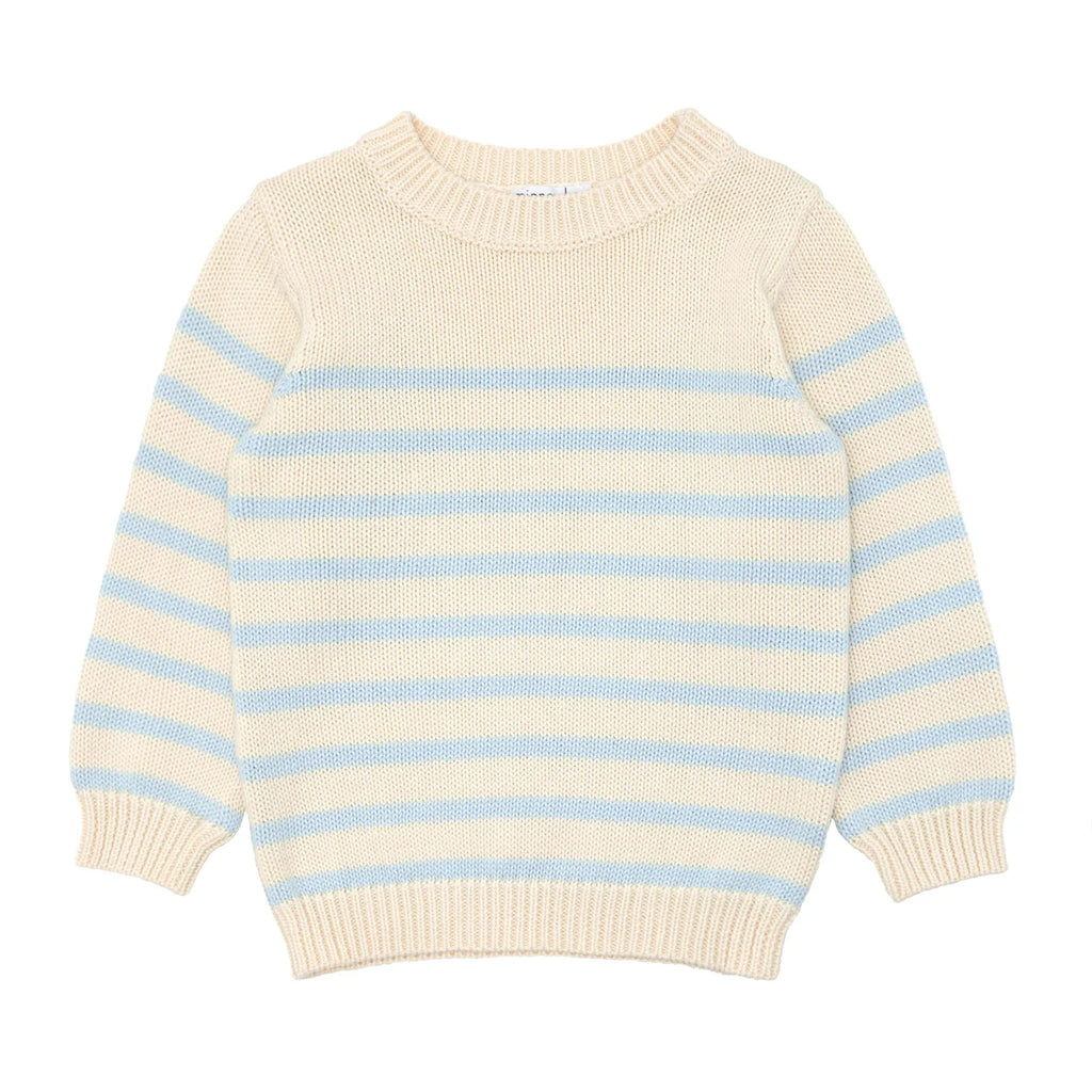 Minnow Stripe Sweater in Cream/Blue