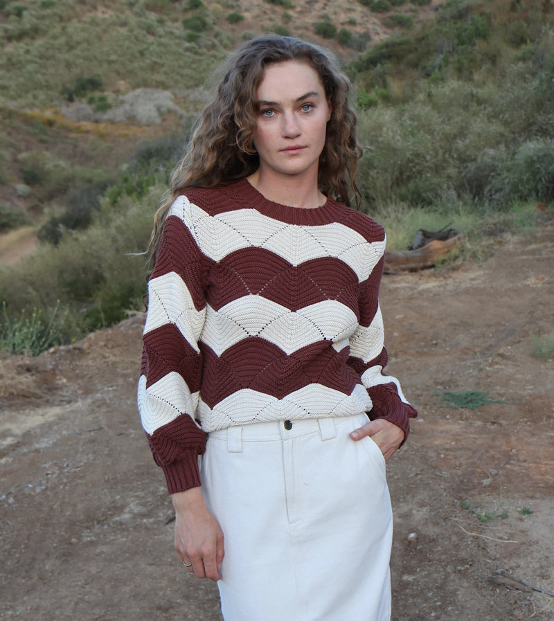 Cleobella Kori Sweater in Terracotta/Ivory