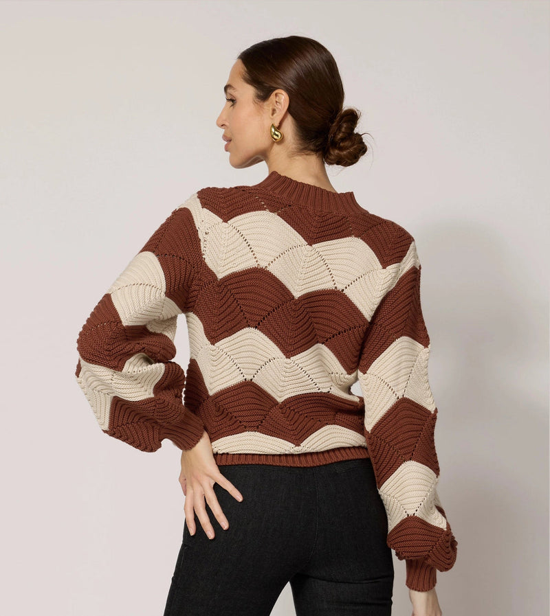 Cleobella Kori Sweater in Terracotta/Ivory