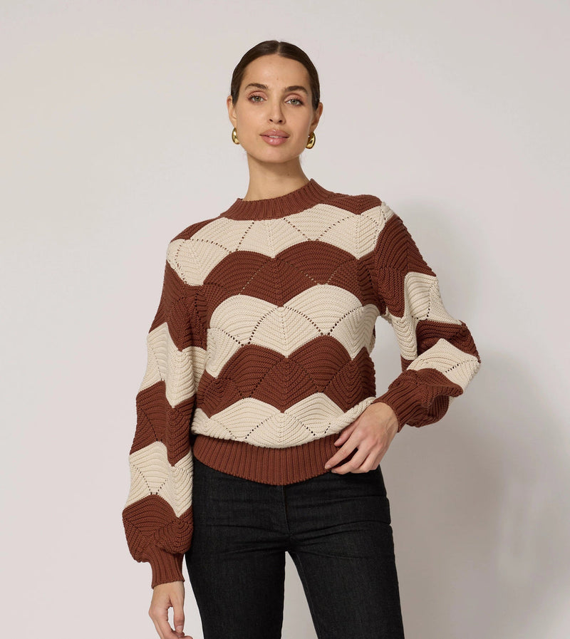 Cleobella Kori Sweater in Terracotta/Ivory