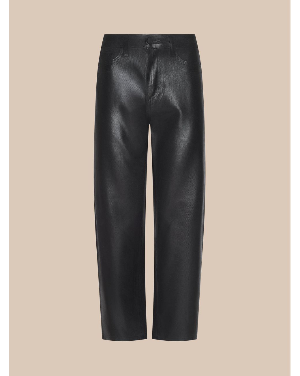 L'Agence Mallis High Rise Bow-Leg Jean in Noir Coated