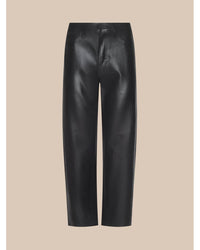 L'Agence Mallis High Rise Bow-Leg Jean in Noir Coated
