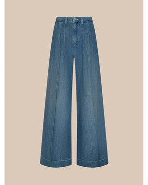 L'Agence Jayani High Rise Pleated Wide Leg Pant in Saratoga