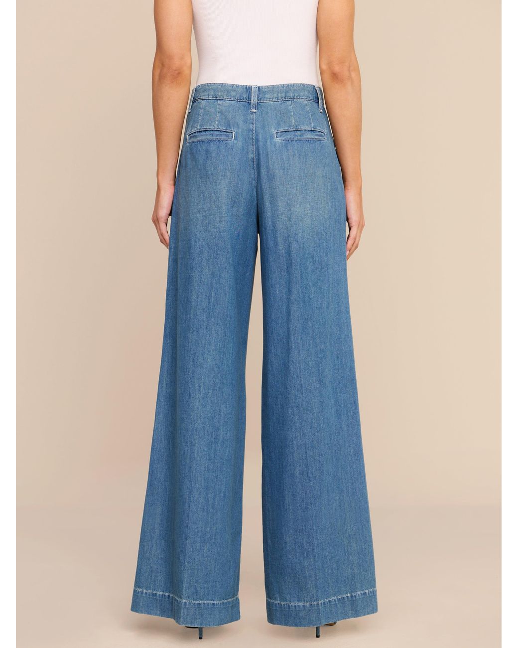 L'Agence Jayani High Rise Pleated Wide Leg Pant in Saratoga