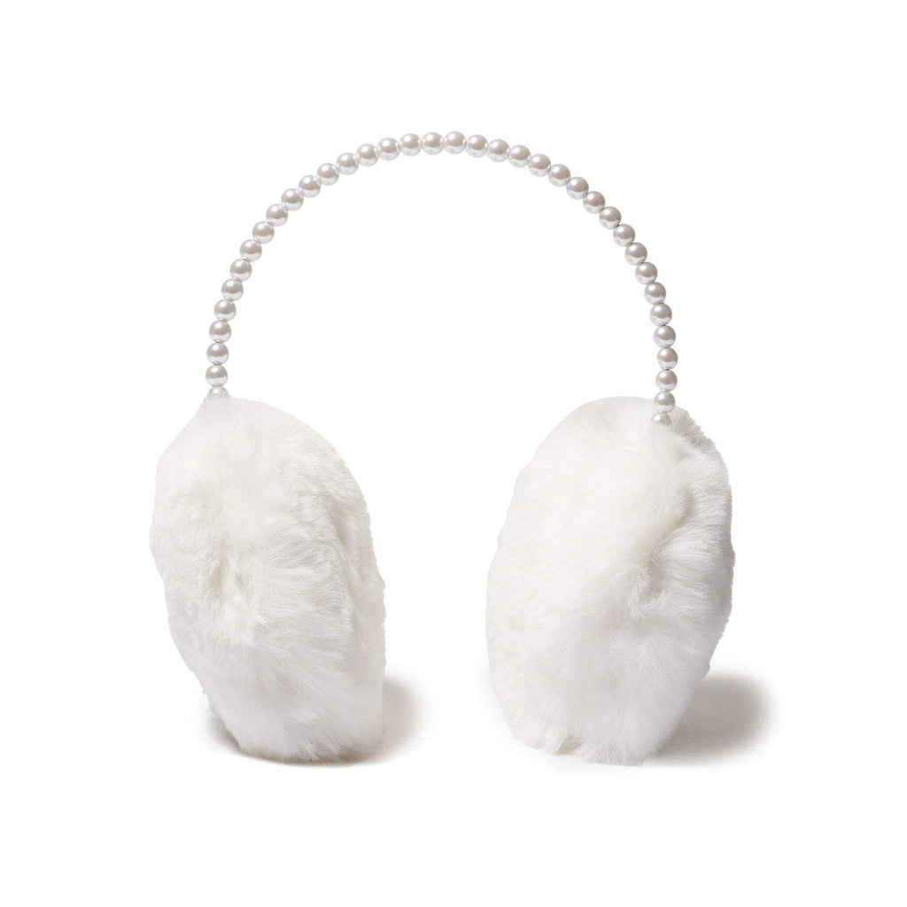 Lele Sadoughi Ivory Faux Fur Pearl Earmuffs