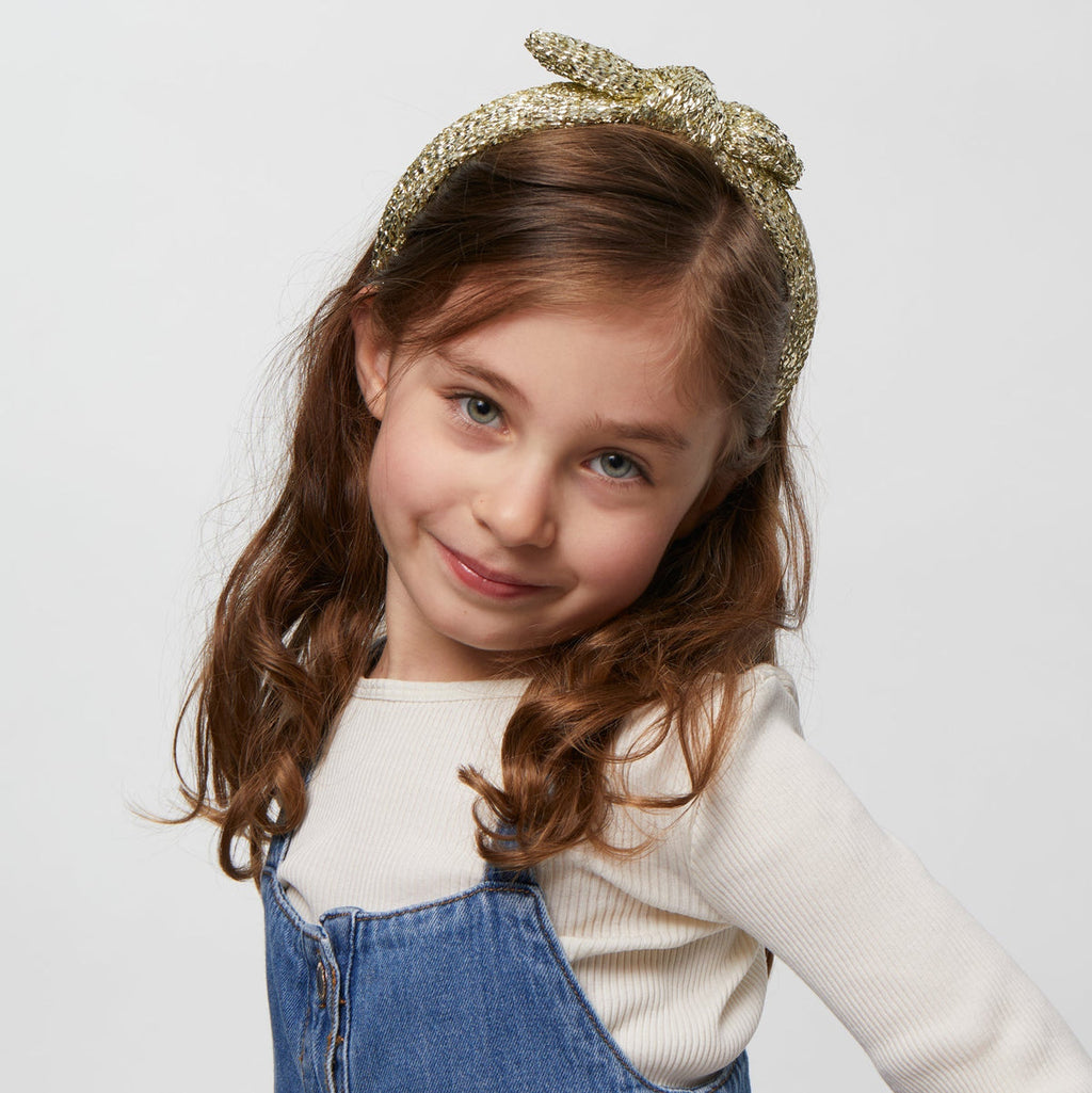 Lele Sadoughi Kids Gold Knotted Tinsel Headband