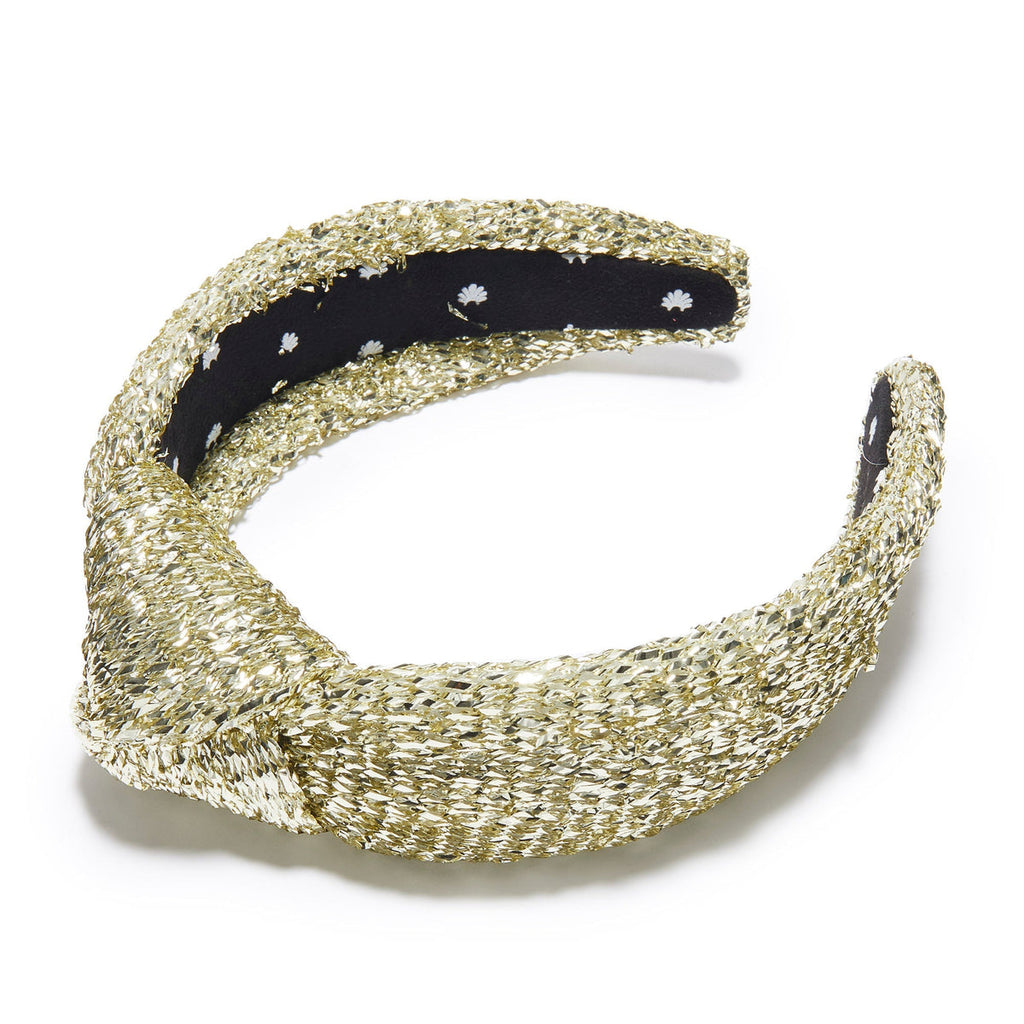 Lele Sadoughi Gold Tinsel Knotted Headband