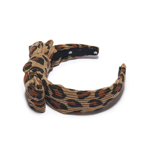 Lele Sadoughi Kids Khaki Leopard Corduroy Holly Headband