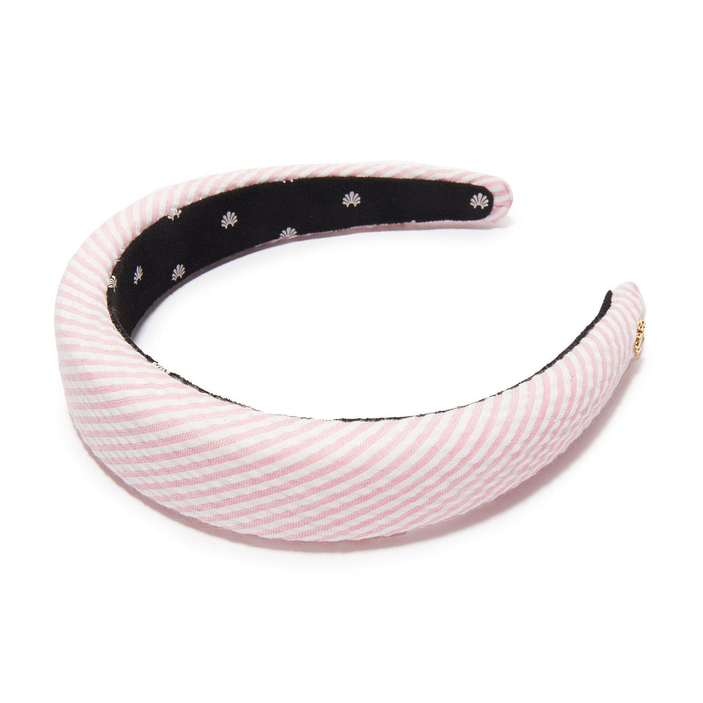 Lele Sadoughi Seersucker Alice Headband in Shell Pink
