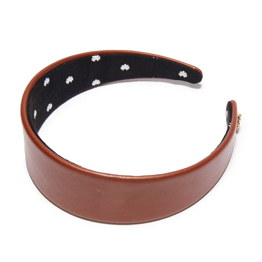 Lele Sadoughi Walnut Faux Leather Cher Headband