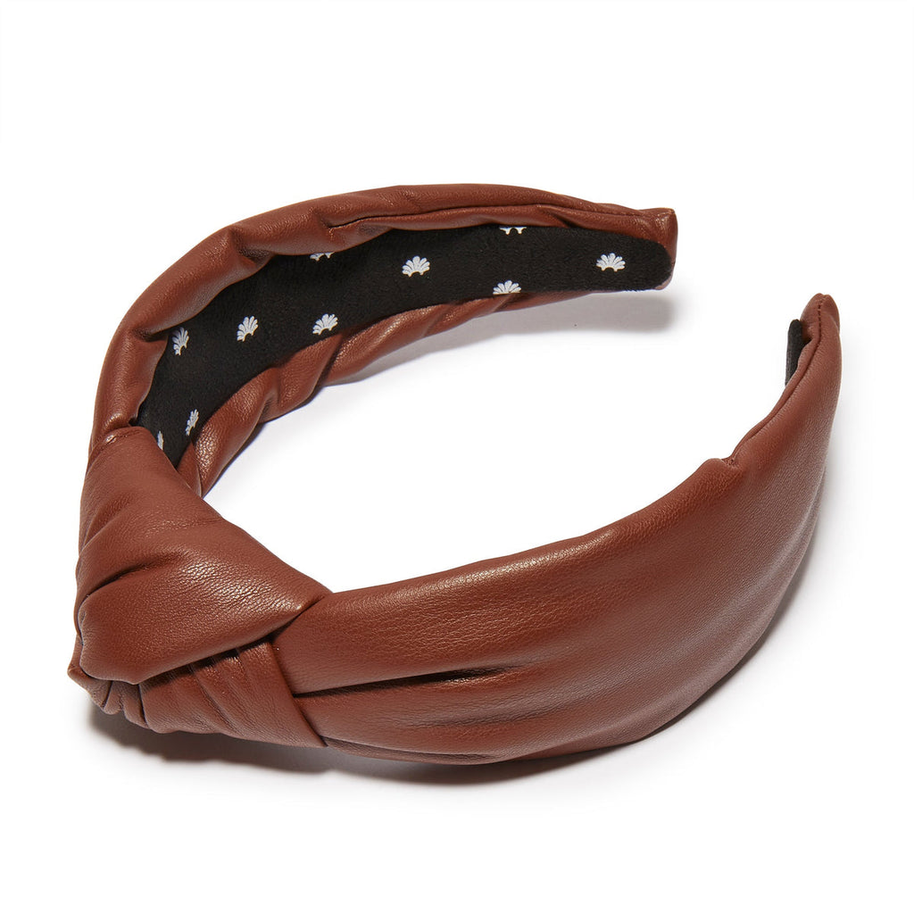Lele Sadoughi Walnut Knotted Faux Leather Headband