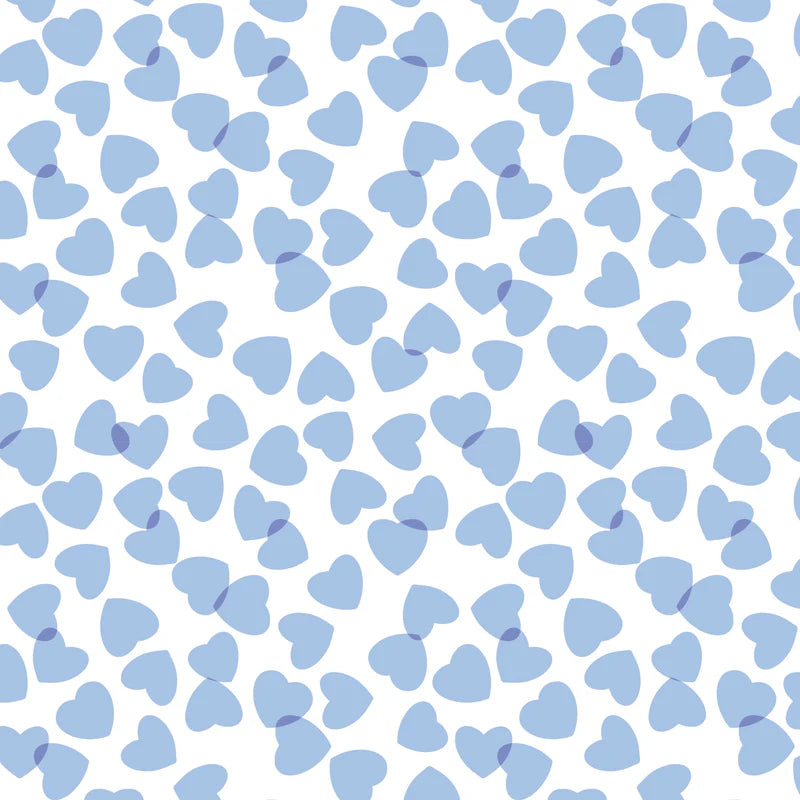 Lila + Hayes Parker Zip Footie in Blue Confetti Hearts