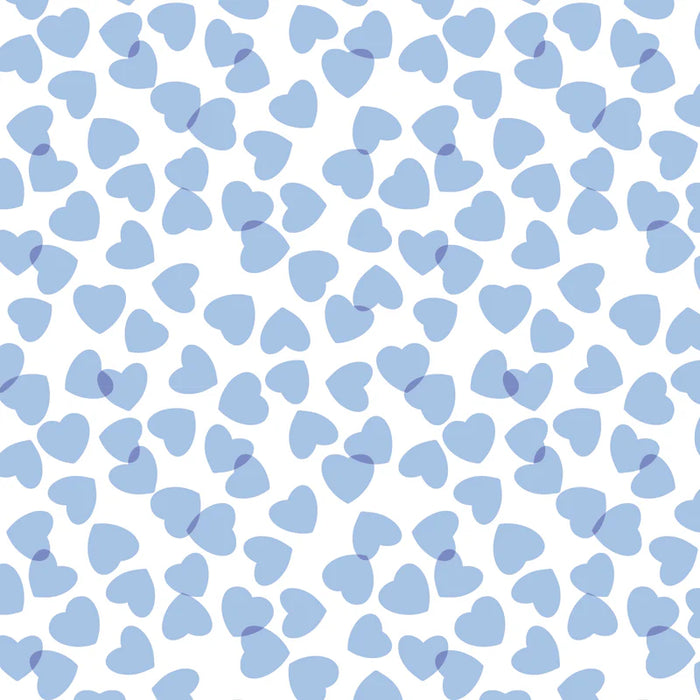 Lila + Hayes Parker Zip Footie in Blue Confetti Hearts