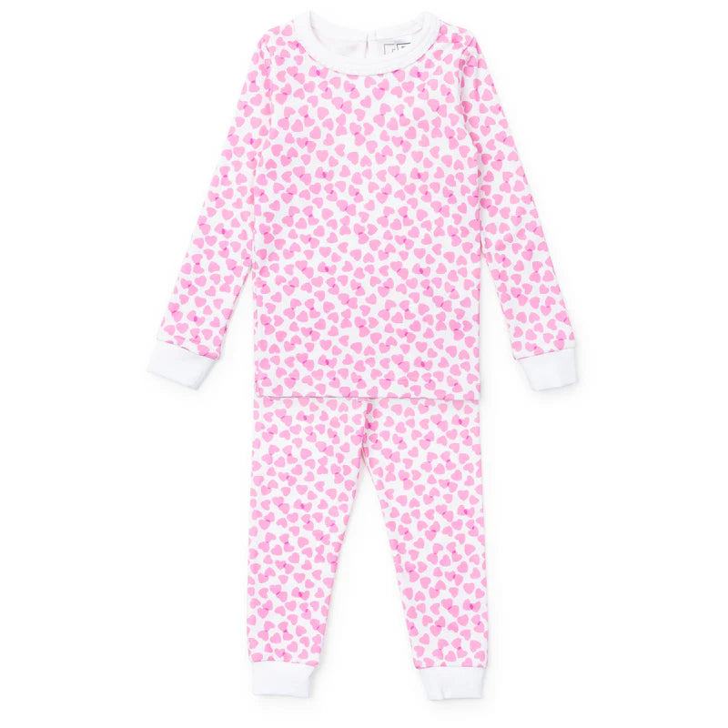 Lila + Hayes Ava Pajama Set in Pink Confetti Hearts