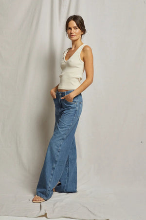 perfectwhitetee Maria V-Neck Rib Tank - Multiple Colors!