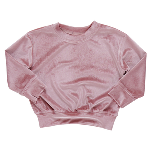 Pink Chicken Velour Sweatshirt in Mauve