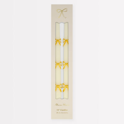 Meri Meri Gold Bow Tapered Candles
