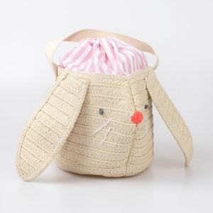 Meri Meri Stripy Ear Bunny Basket Bag