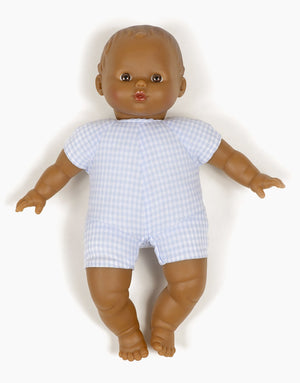 Minikane Lucas 28cm Baby Doll in Vintage Sky Gingham