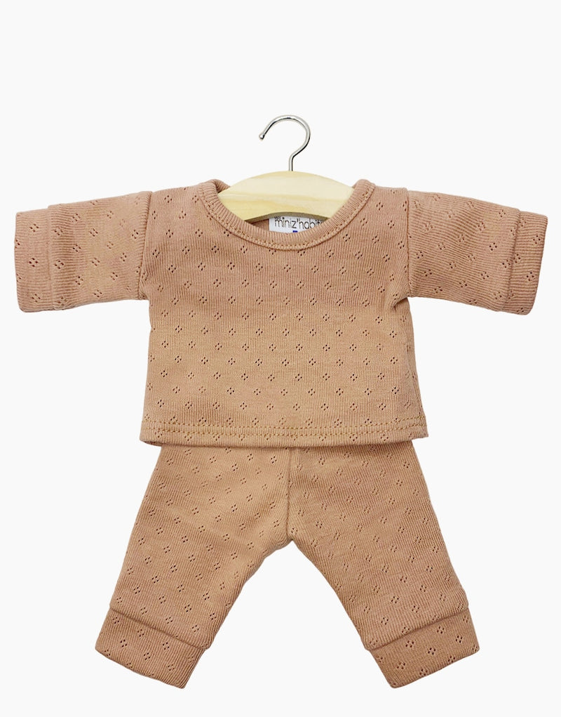 Minikane Morgan Pajamas in Brown Sugar Dotted Cotton