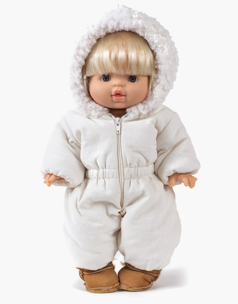 Minikane Corduroy Snowsuit for 13.5" Dolls in Ecru