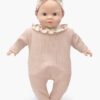 Minikane Camille Romper in Petal Ribbed Knit with Lili-Rose Collar and Headband