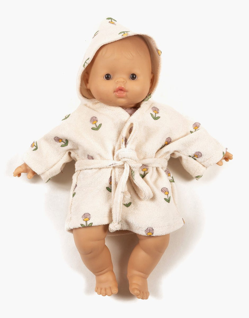 Minikane Terry Cloth Bathrobe in Soft Flowers