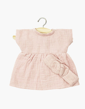Minikane Faustine Dress and Headband in Petal Cotton Gauze