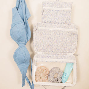 Minnow Tri-Fold Makeup Case in Slate Floral