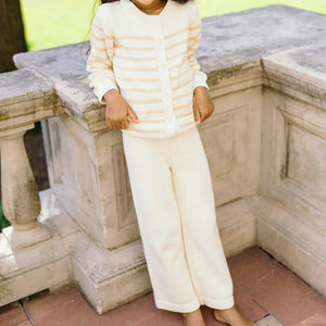 Minnow Wide Leg Knit Pant in Cream