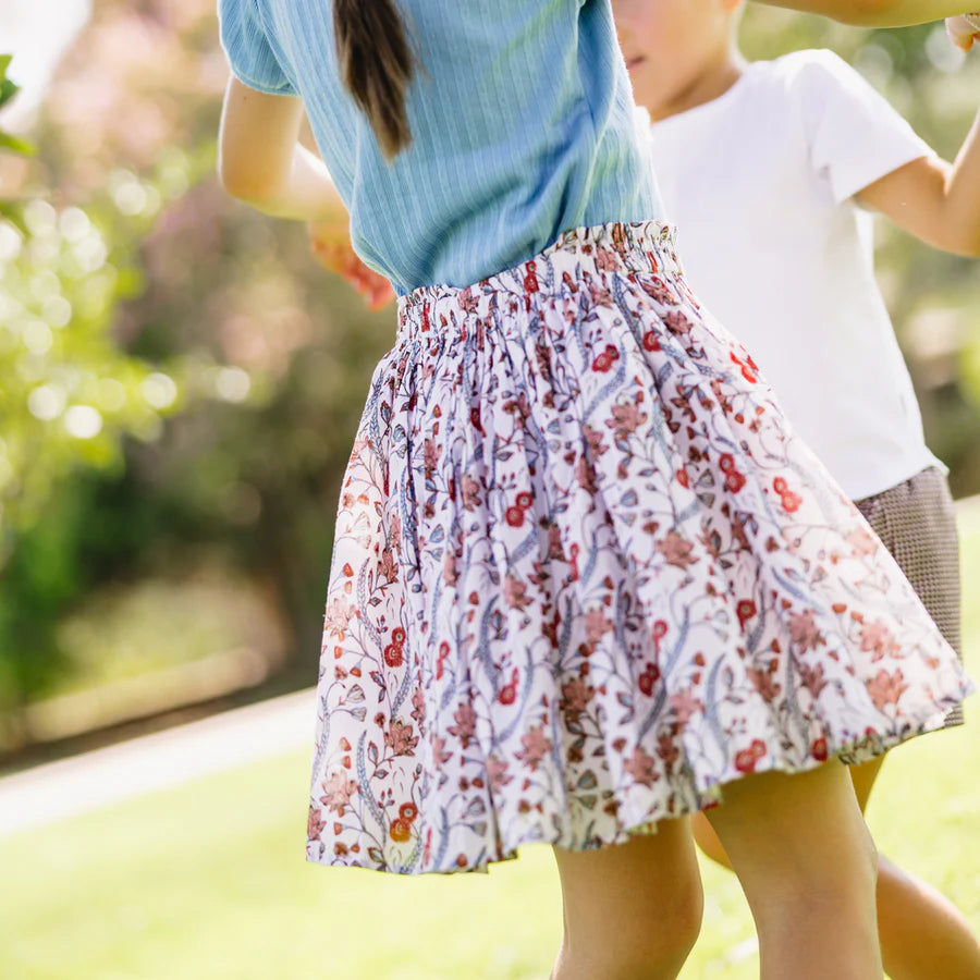 Minnow Mercado Paperbag Skirt in Feathered Floral