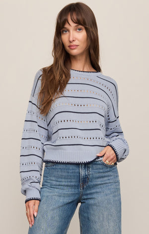 Z Supply Darby Stripe Sweater in Skyline